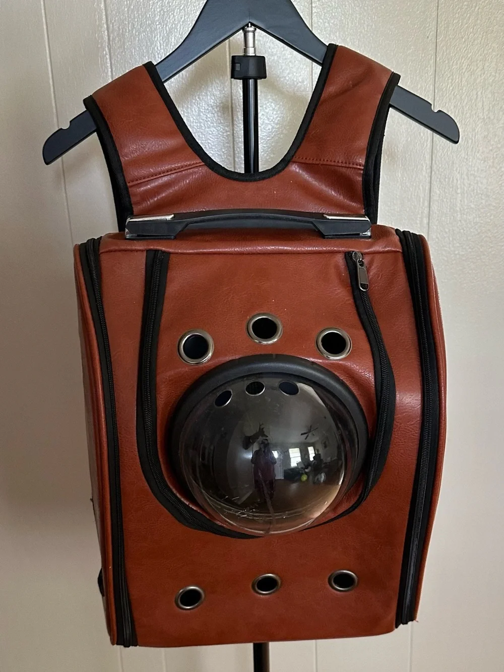 Brown Pet Carrier Backpack with Bubble Window